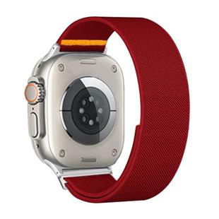 For Apple Watch 42mm / 41mm / 40mm / 38mm Adjustable Single Loop Elastic Nylon Watch Band(Red)