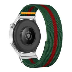 18mm Adjustable Single Loop Elastic Nylon Watch Band(Green Red)