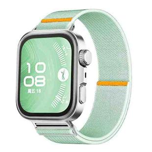 For Huawei Watch Fit3 / Fit4 / Fit4 Pro Adjustable Single Loop Elastic Nylon Watch Band(Mint Green)