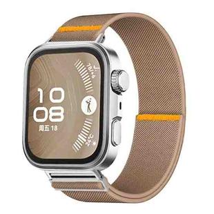 For Huawei Watch Fit3 / Fit4 / Fit4 Pro Adjustable Single Loop Elastic Nylon Watch Band(Milk Tea)