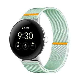For Google Pixel Watch 3 45mm Adjustable Single Loop Elastic Nylon Watch Band(Mint Green)
