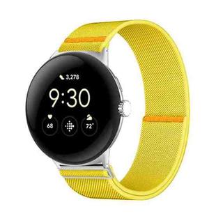 For Google Pixel Watch 3 45mm Adjustable Single Loop Elastic Nylon Watch Band(Yellow)