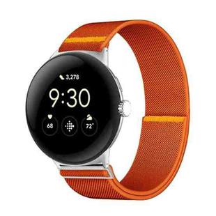 For Google Pixel Watch 3 45mm Adjustable Single Loop Elastic Nylon Watch Band(Orange)