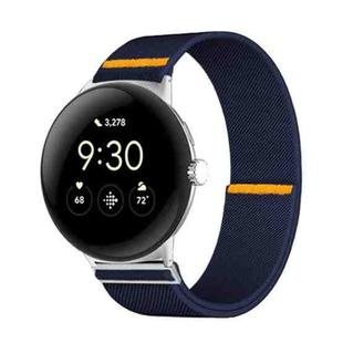 For Google Pixel Watch 3 45mm Adjustable Single Loop Elastic Nylon Watch Band(Dark Blue)