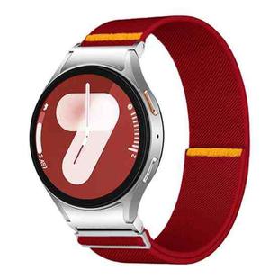 For Samsung Galaxy Watch FE / 7 / 6 / 5 / 4 Adjustable Single Loop Elastic Nylon Watch Band(Red)