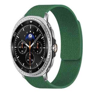 For Samsung Galaxy Watch8 / 8 Classic Lychee Texture Soft Magnetic Silicone Watch Band(Green)