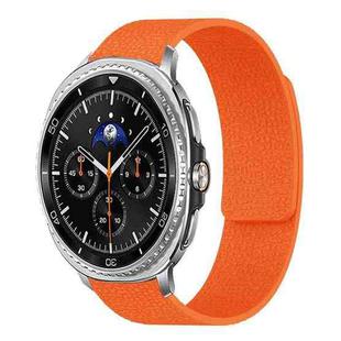 For Samsung Galaxy Watch8 / 8 Classic Lychee Texture Soft Magnetic Silicone Watch Band(Orange)