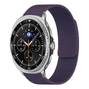 For Samsung Galaxy Watch8 / 8 Classic Lychee Texture Soft Magnetic Silicone Watch Band(Purple)