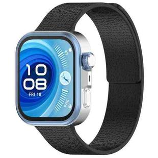 For Huawei Watch Fit4 / Fit4 Pro / Fit3 Lychee Texture Soft Magnetic Silicone Watch Band(Black)