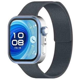 For Huawei Watch Fit4 / Fit4 Pro / Fit3 Lychee Texture Soft Magnetic Silicone Watch Band(Dark Gray)