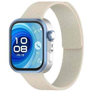 For Huawei Watch Fit4 / Fit4 Pro / Fit3 Lychee Texture Soft Magnetic Silicone Watch Band(Starlight)