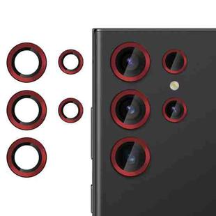 For Samsung Galaxy S22 Ultra 5G Kalebol No Flicker Ultra-Thin Individual Camera Lens Tempered Glass Film(Fiery Red)
