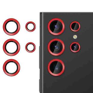 For Samsung Galaxy S22 Ultra 5G Kalebol No Flicker Ultra-Thin Individual Camera Lens Tempered Glass Film(Red)