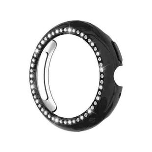 For Google Pixel Watch4 41mm Single Row Diamond Hollow PC Watch Protective Cover(Black)