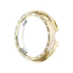For Google Pixel Watch4 41mm Single Row Diamond Hollow PC Watch Protective Cover(Gold)
