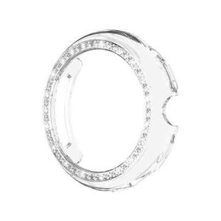 For Google Pixel Watch4 45mm Single Row Diamond Hollow PC Watch Protective Cover(Transparent)