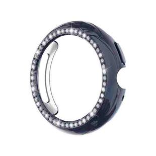 For Google Pixel Watch4 45mm Single Row Diamond Hollow PC Watch Protective Cover(Midnight Blue)