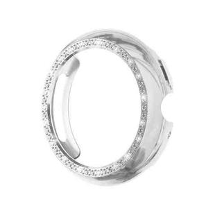 For Google Pixel Watch4 45mm Single Row Diamond Hollow PC Watch Protective Cover(Silver)