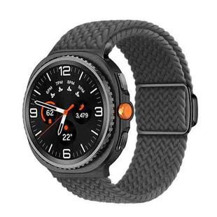For Samsung Galaxy Watch8 / Watch8 Classic Magnetic Buckle Braided Nylon Watch Band(Space Gray)