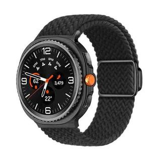 For Samsung Galaxy Watch8 / Watch8 Classic Magnetic Buckle Braided Nylon Watch Band(Black)