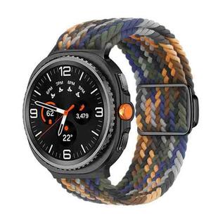 For Samsung Galaxy Watch8 / Watch8 Classic Magnetic Buckle Braided Nylon Watch Band(Camouflage Colorful)