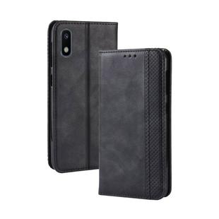 Magnetic Buckle Retro Crazy Horse Texture Horizontal Flip Leather Case for Galaxy A10e , with Holder & Card Slots & Photo Frame(Black)