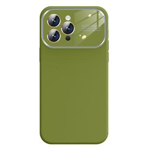For iPhone 16 Pro Max Kalebol Large Windows Frosted Liquid Silicone Phone Case(Willow Green)