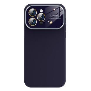 For iPhone 15 Pro Kalebol Large Windows Frosted Liquid Silicone Phone Case(Dark Purple)