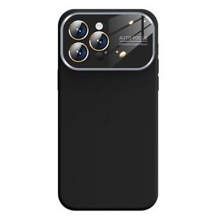 For iPhone 13 Pro Kalebol Large Windows Frosted Liquid Silicone Phone Case(Black)