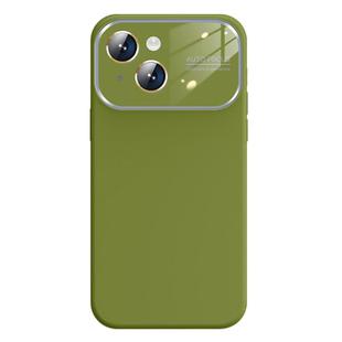 For iPhone 13 Kalebol Large Windows Frosted Liquid Silicone Phone Case(Willow Green)