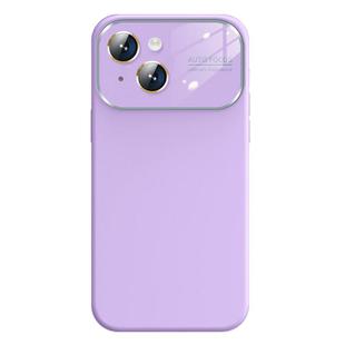 For iPhone 13 Kalebol Large Windows Frosted Liquid Silicone Phone Case(Lilac)
