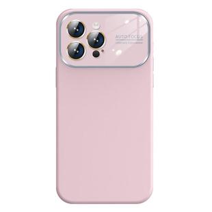 For iPhone 12 Pro Kalebol Large Windows Frosted Liquid Silicone Phone Case(Grayish Pink)