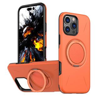 For iPhone 14 Pro Kalebol Magnetic MagSafe Rotation Holder PC Phone Case(Orange)