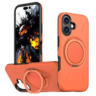 For iPhone 16 Plus Kalebol Magnetic MagSafe Rotation Holder PC Phone Case(Orange)