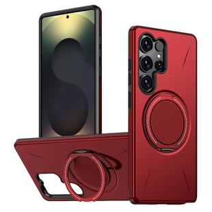 For Samsung Galaxy S22 Ultra 5G Kalebol Magnetic MagSafe Rotation Holder PC Phone Case(Red)