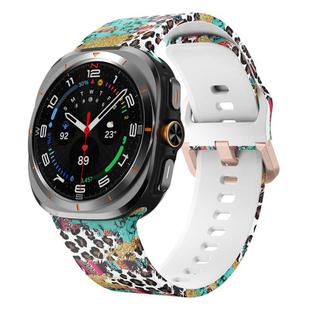 For Samsung Galaxy Watch Ultra 47mm / Ultra 2025 Printed Silicone Watch Band(Colorful Leopard Print)