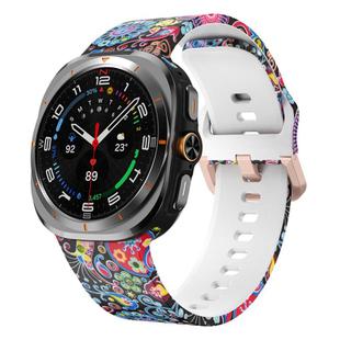 For Samsung Galaxy Watch Ultra 47mm / Ultra 2025 Printed Silicone Watch Band(Colorful Jellyfish)