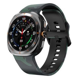 For Samsung Galaxy Watch Ultra 47mm / Ultra 2025 Printed Silicone Watch Band(Army Green Camouflage)