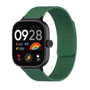 For Xiaomi Smart Band 9 Pro / Redmi Watch 5 Lychee Texture Soft Magnetic Silicone Watch Band(Green)