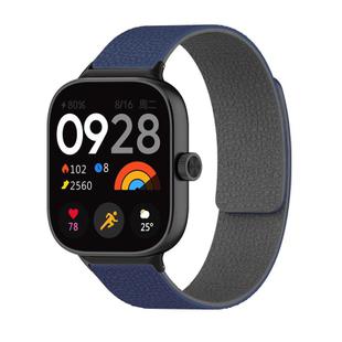 For Xiaomi Smart Band 9 Pro / Redmi Watch 5 Lychee Texture Soft Magnetic Silicone Watch Band(Blue Gray)