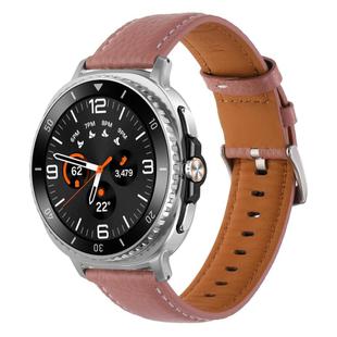 For Samsung Galaxy Watch8 / Watch8 Classic Lychee Texture Genuine Leather Watch Band(Deep Pink)