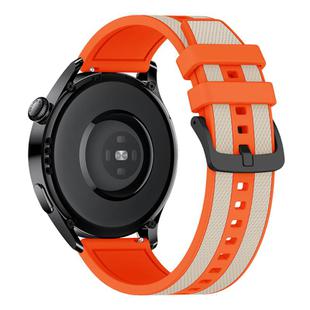 20mm Vertical Stripe Texture Two Color Silicone Watch Band(Starlight Orange)