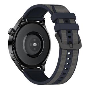 22mm Vertical Stripe Texture Two Color Silicone Watch Band(Midnight Gray)