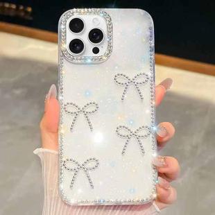 For iPhone 13 Pro Diamond Glitter Bow-knot Four-Corner Shockproof Phone Case(Transparent)