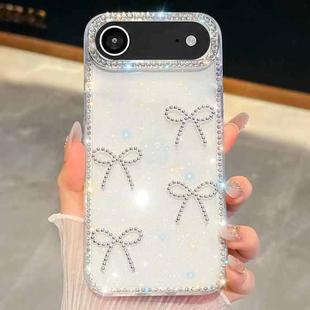 For iPhone Air Diamond Glitter Bow-knot Four-Corner Shockproof Phone Case(Transparent)