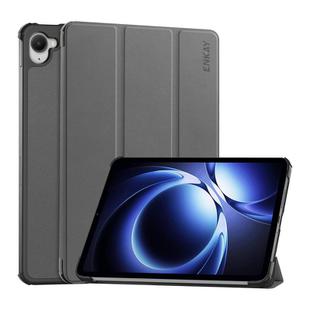 For Redmi K Pad 8.8 ENKAY Tri-fold Custer Texture Leather Stand Tablet Case(Grey)