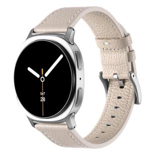 For Samsung Galaxy Watch8 / Watch8 Classic Double Sided Lychee Texture Leather Watch Band(Starlight)