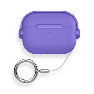 For AirPods Pro 3 Lock TPU Hybrid PC Earphone Protective Cover with Ring Rope(Charming Purple)