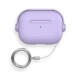 For AirPods Pro 3 Lock TPU Hybrid PC Earphone Protective Cover with Ring Rope(Dreamy Purple)