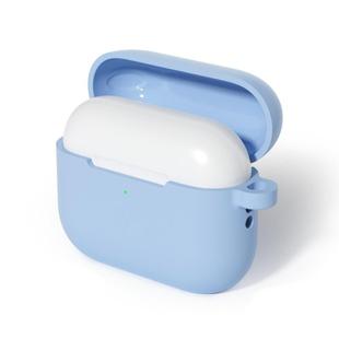 For AirPods Pro 3 Flat-bottom Solid Color Liquid Silicone Earphone Protective Cover(Sky Blue)